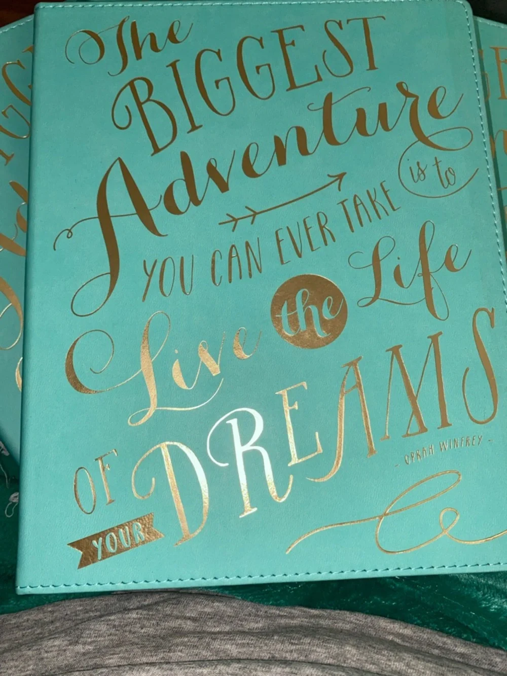 Set of 4: Teal Gold Script Hardcover Journals